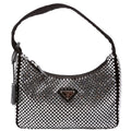 Prada 1BC515 Satin Crystal Re-Edition 2000 Mini Bag Black