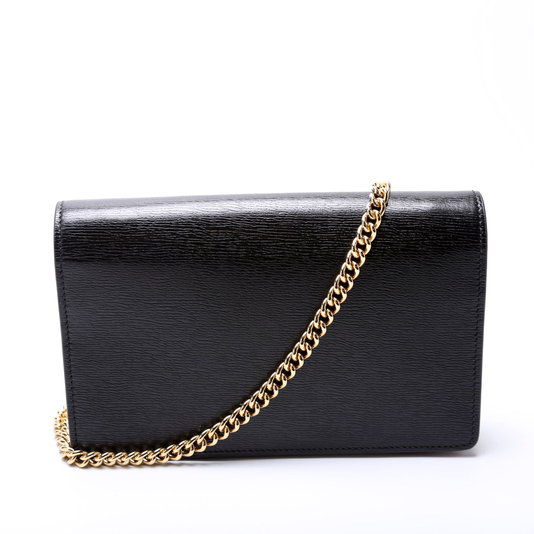 772643 Script Logo Chain Wallet Black