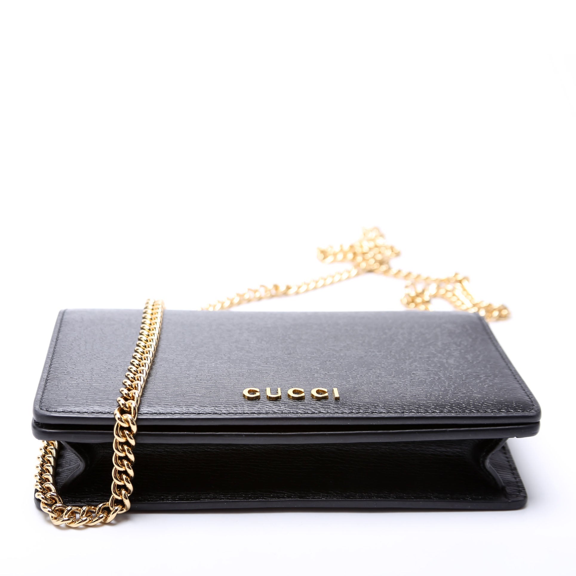 772643 Script Logo Chain Wallet Black