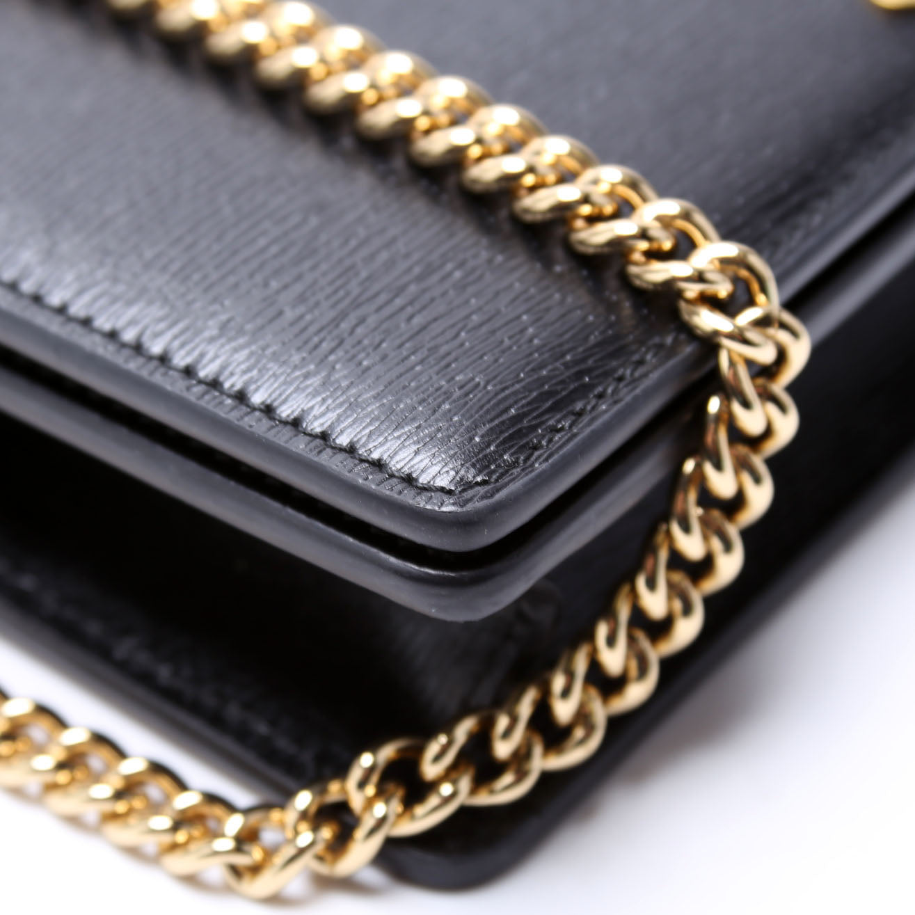 772643 Script Logo Chain Wallet Black