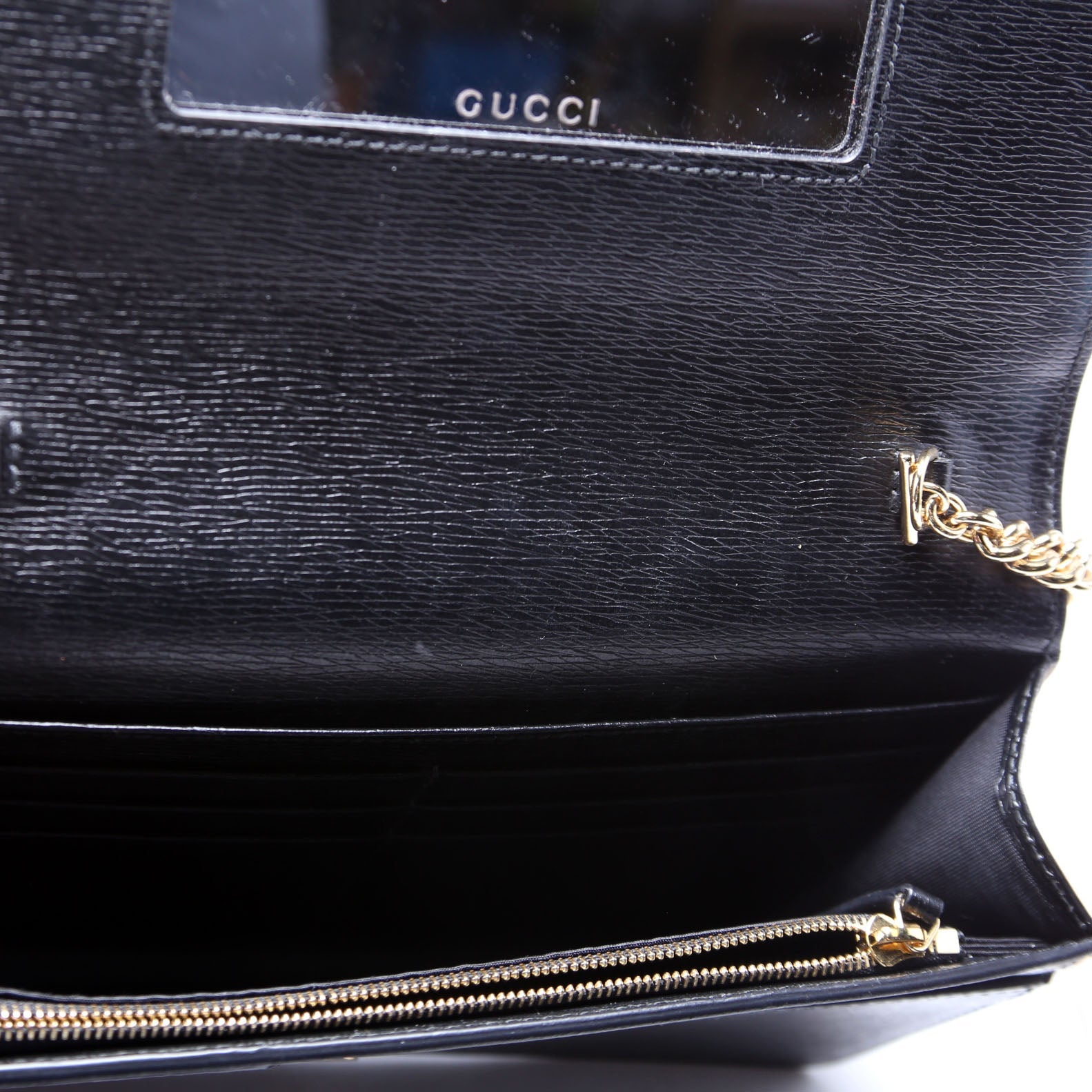 772643 Script Logo Chain Wallet Black