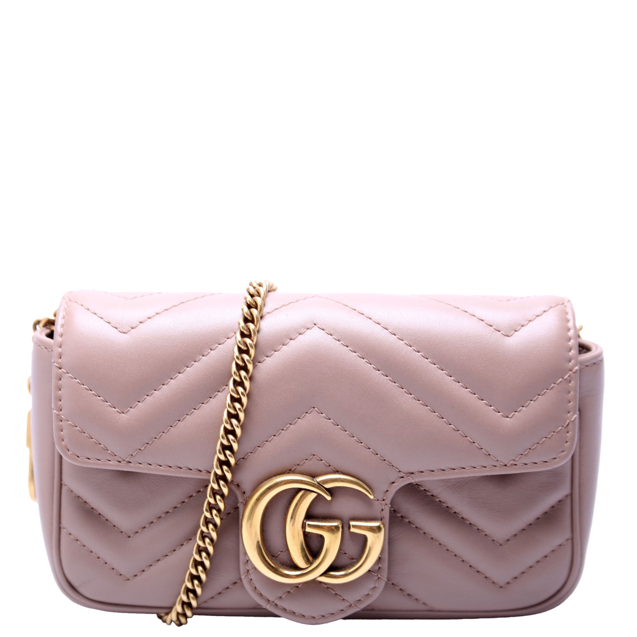 476433 Marmont Leather Super Mini Flap Tan