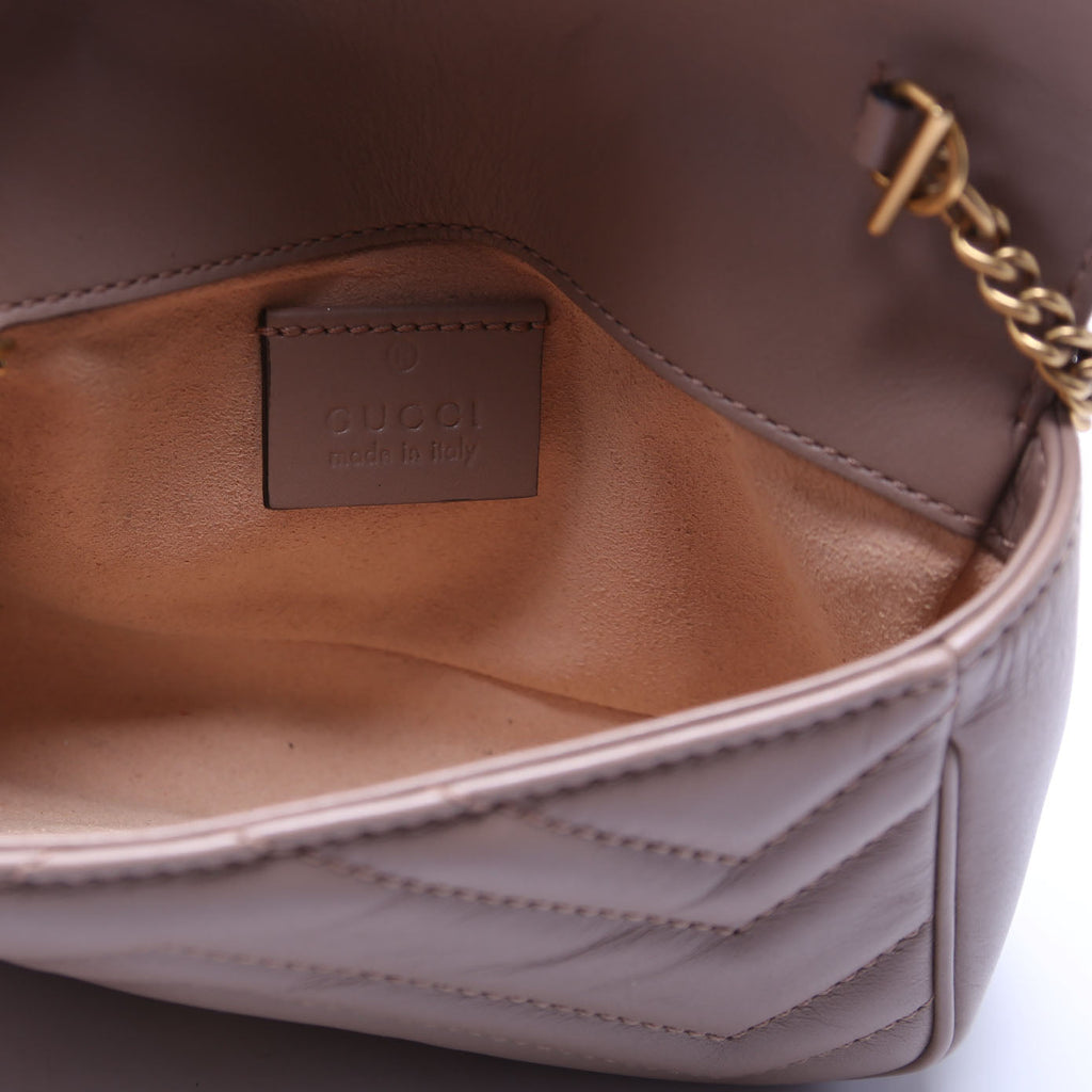 476433 Marmont Leather Super Mini Flap Tan