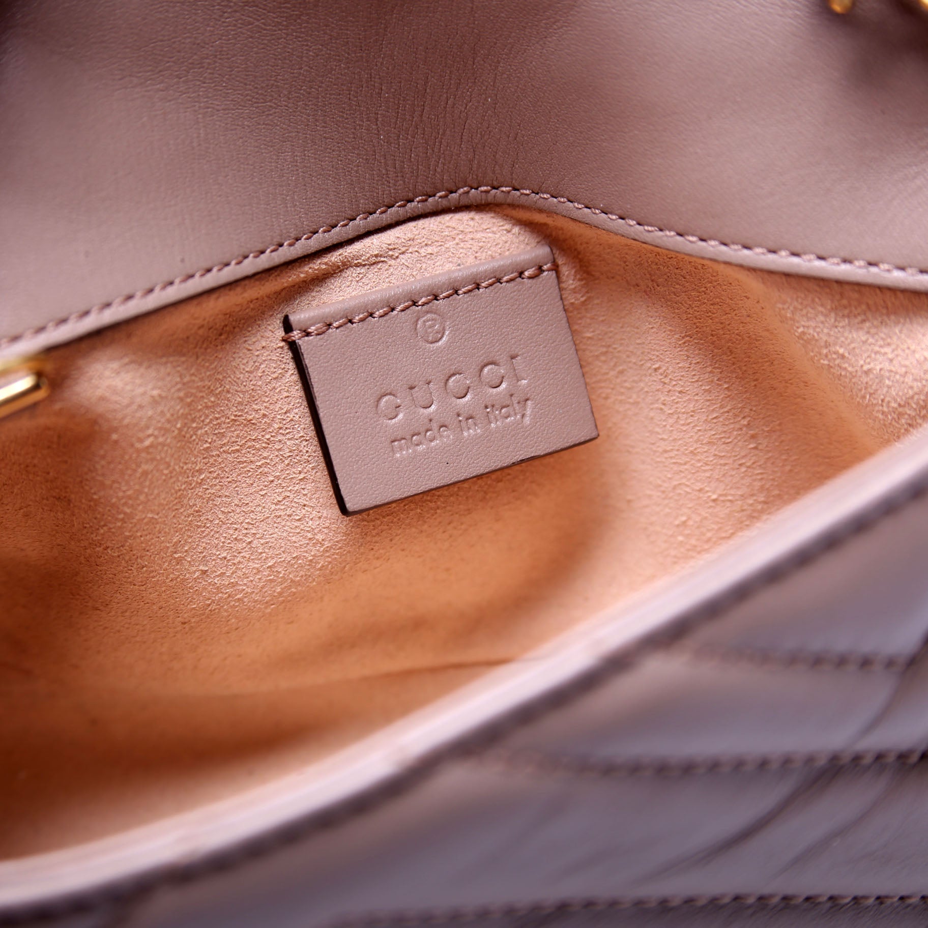 476433 Marmont Leather Super Mini Flap Tan