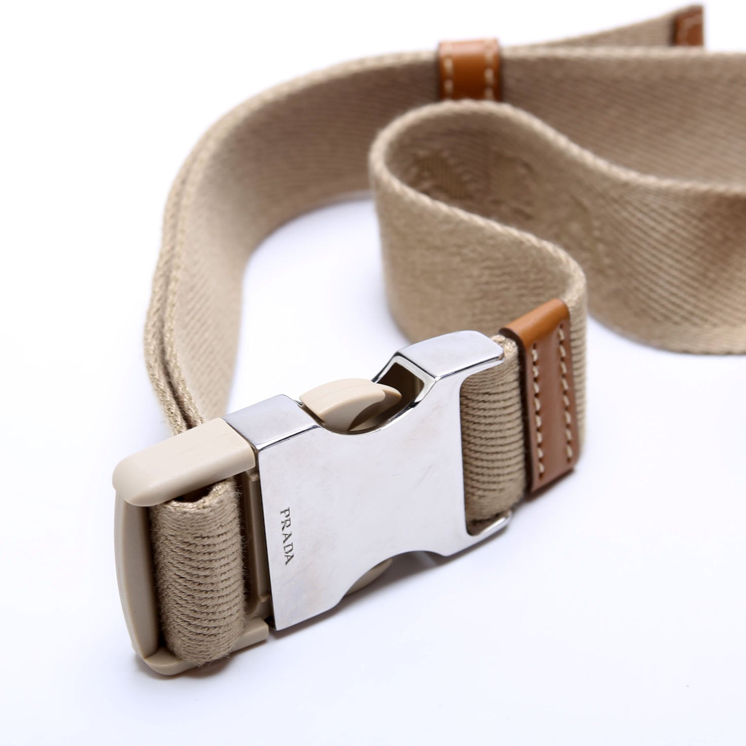 Prada Natural Crochet Belt Bag Beige