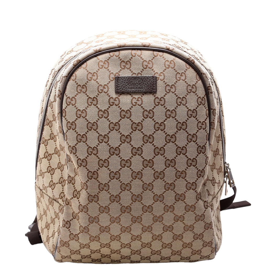 Gucci 449906 GG Canvas Travel Backpack Beige/Brown