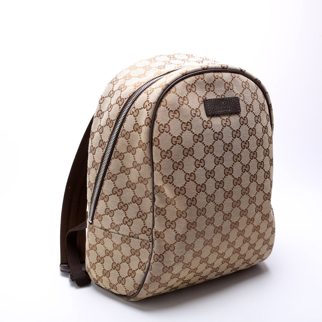 Gucci 449906 GG Canvas Travel Backpack Beige/Brown