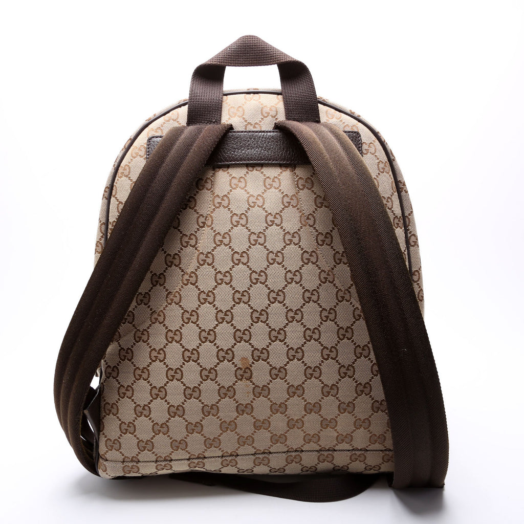 Gucci 449906 GG Canvas Travel Backpack Beige/Brown