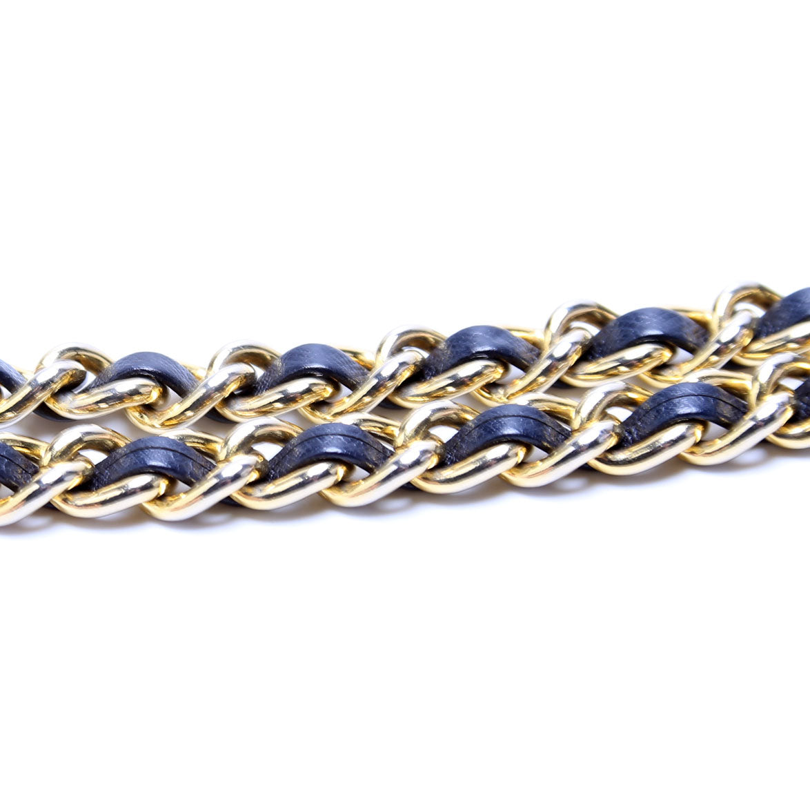 Nylon Tessuto Quilted Shoulder Bag Navy/Gold