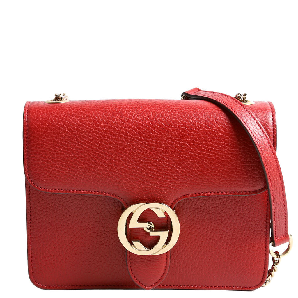 Gucci 510304 Interlocking Small Crossbody Red