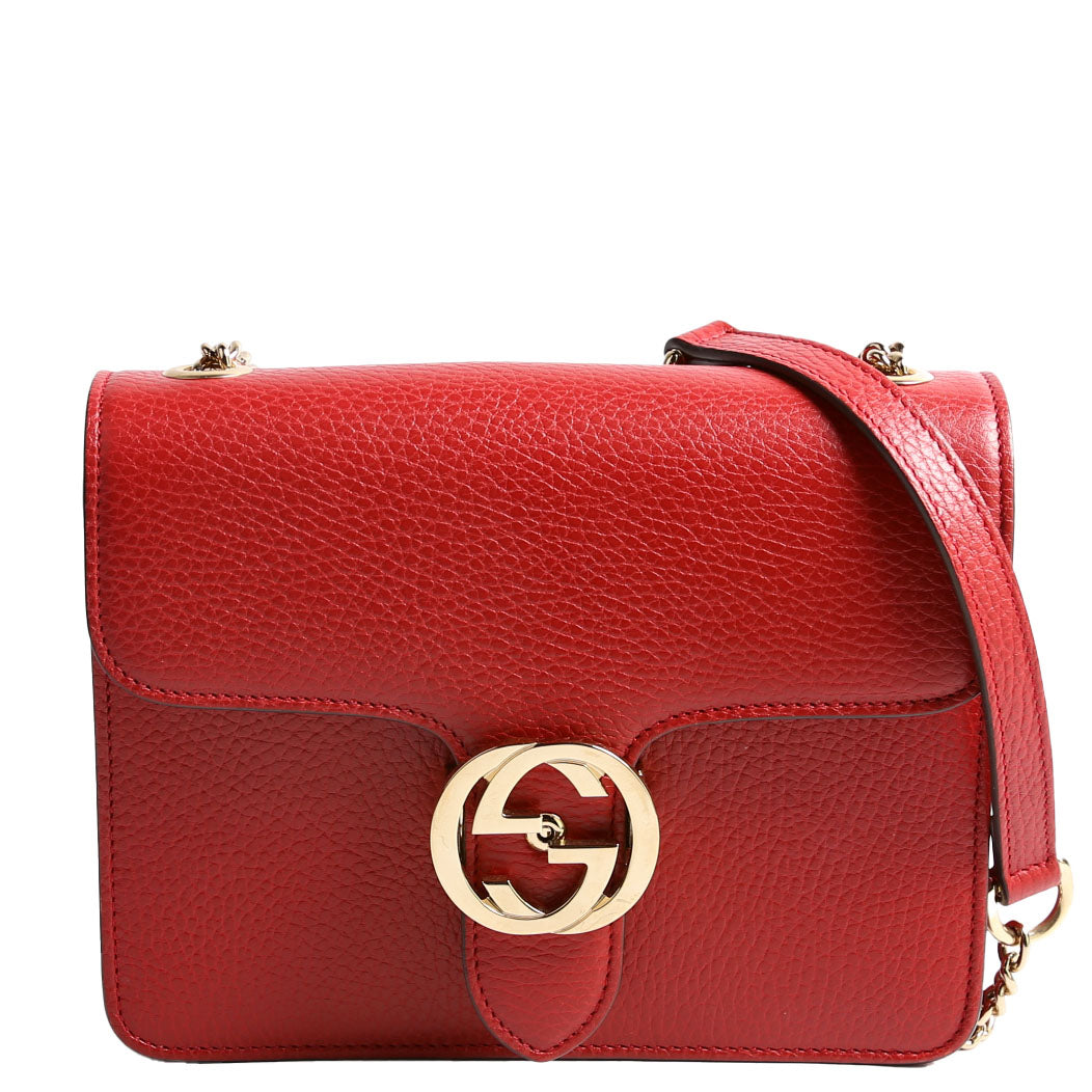 Gucci 510304 Interlocking Small Crossbody Red