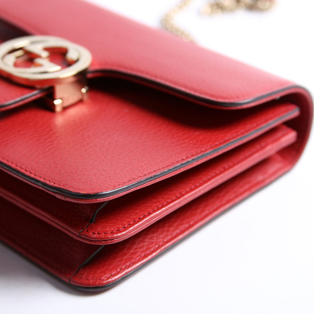Gucci 510304 Interlocking Small Crossbody Red
