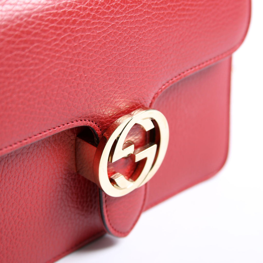 Gucci 510304 Interlocking Small Crossbody Red