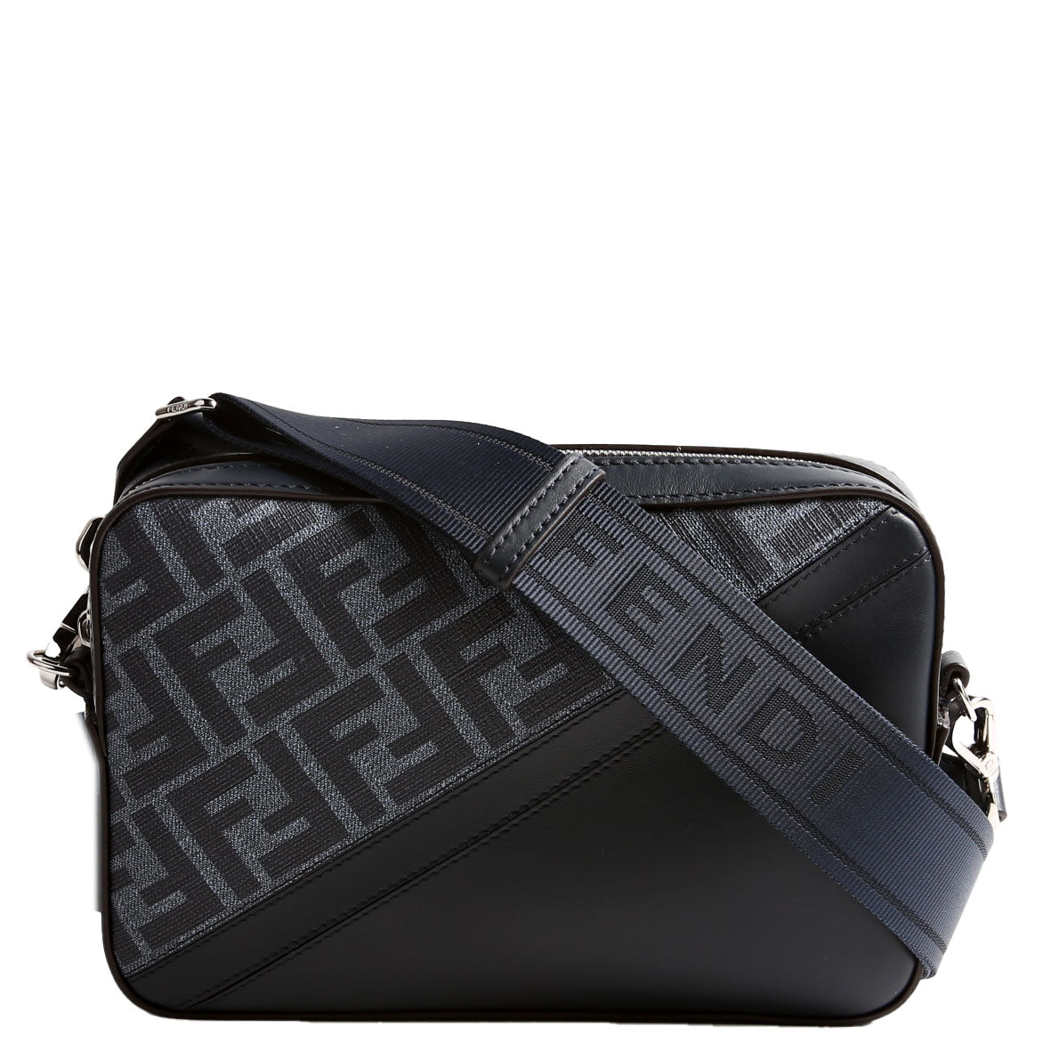 Fendi 7M0286 Zucca/Leather Camera Case Navy