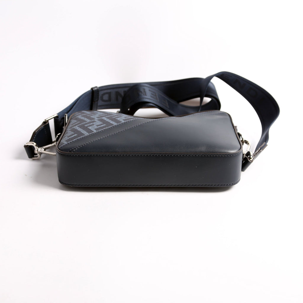 Fendi 7M0286 Zucca/Leather Camera Case Navy
