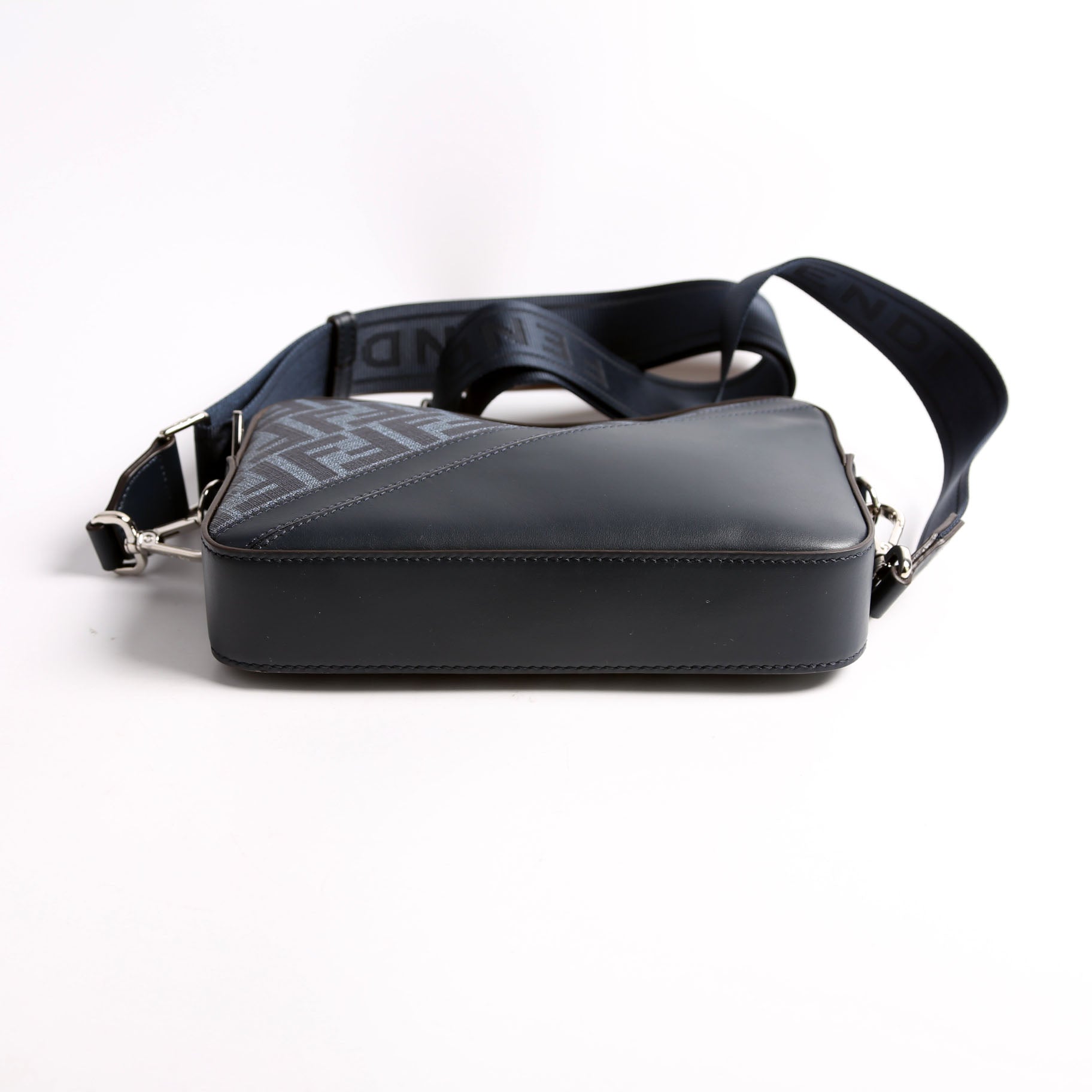 Fendi 7M0286 Zucca/Leather Camera Case Navy
