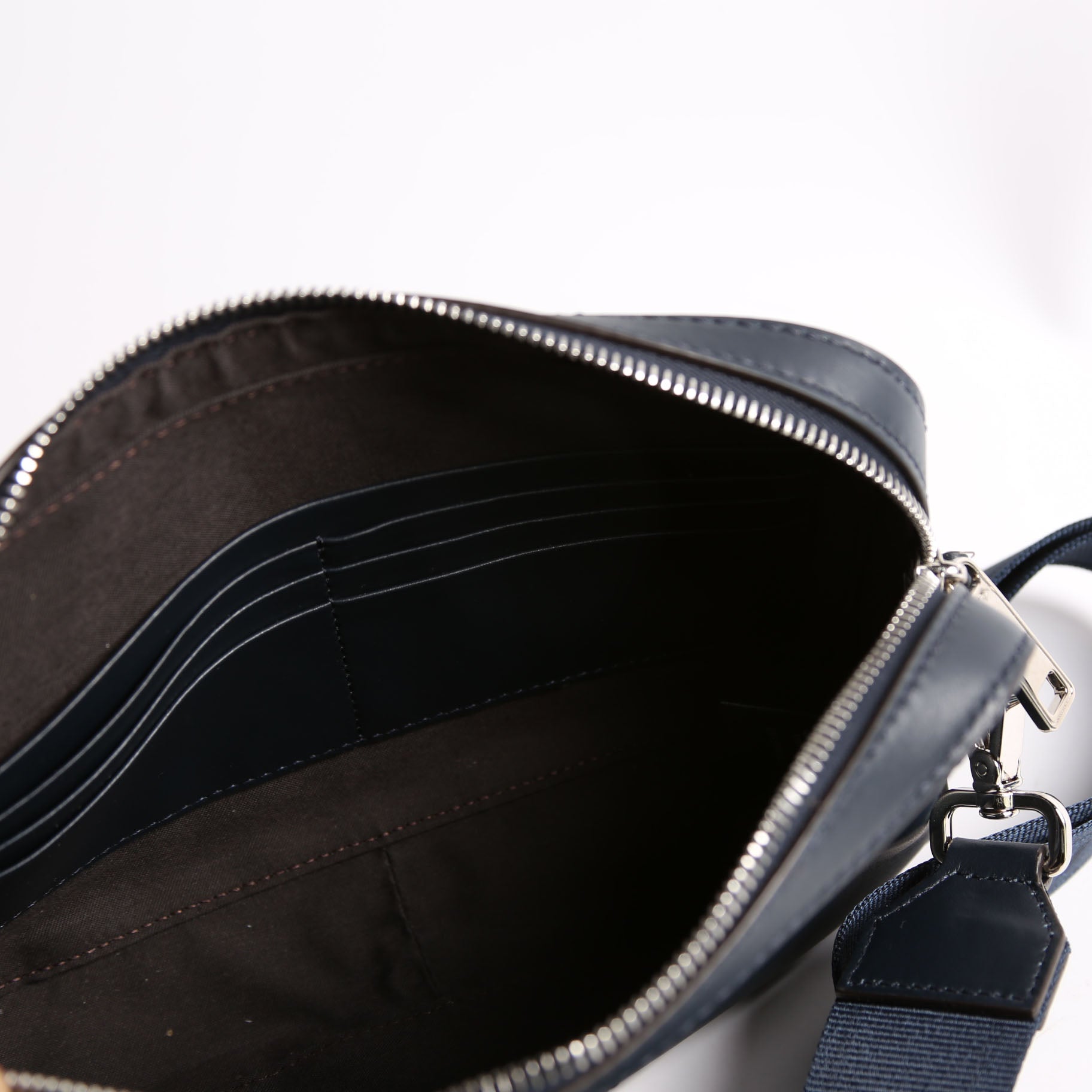 Fendi 7M0286 Zucca/Leather Camera Case Navy