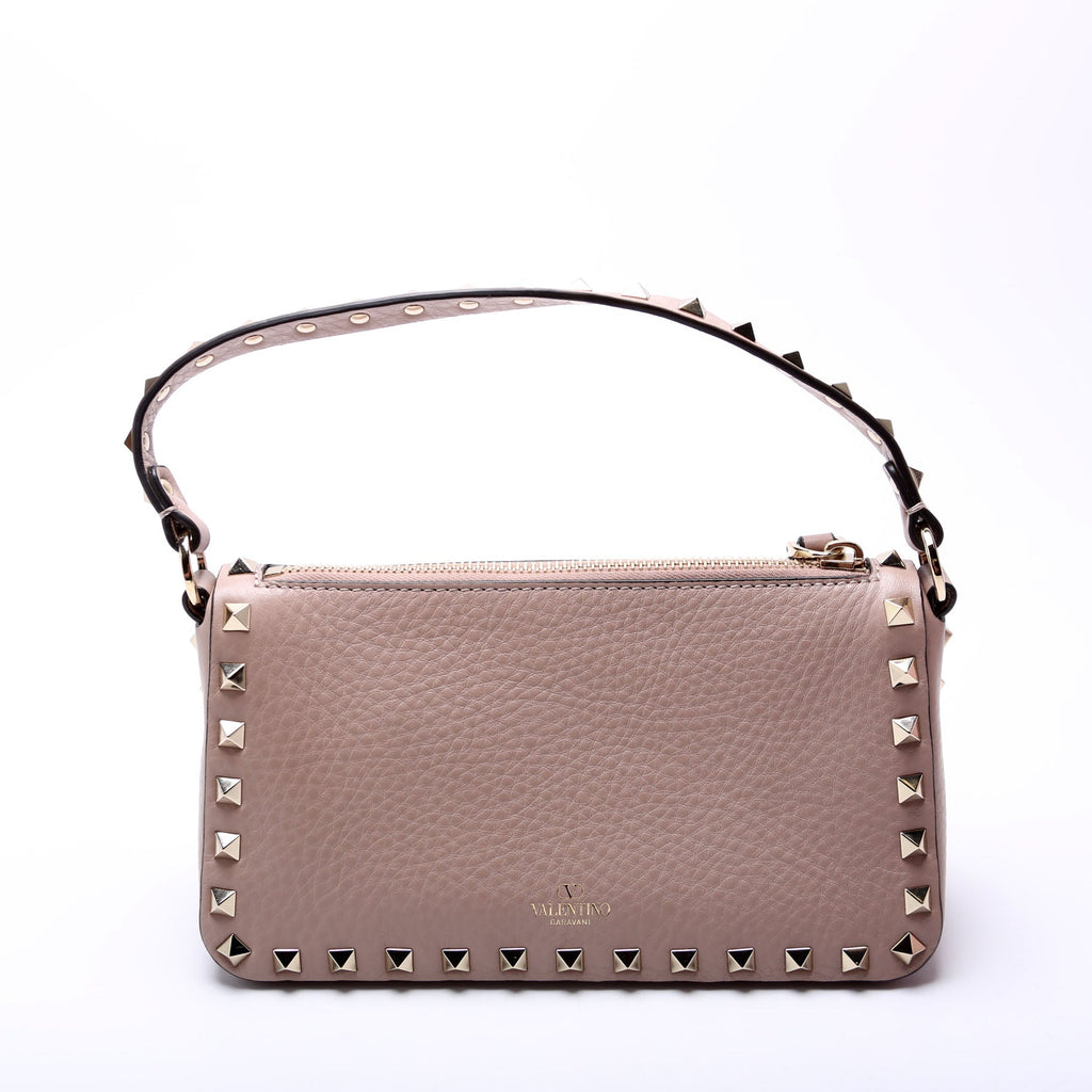 Rockstud Selleria Flip Lock Shoulder Bag Taupe