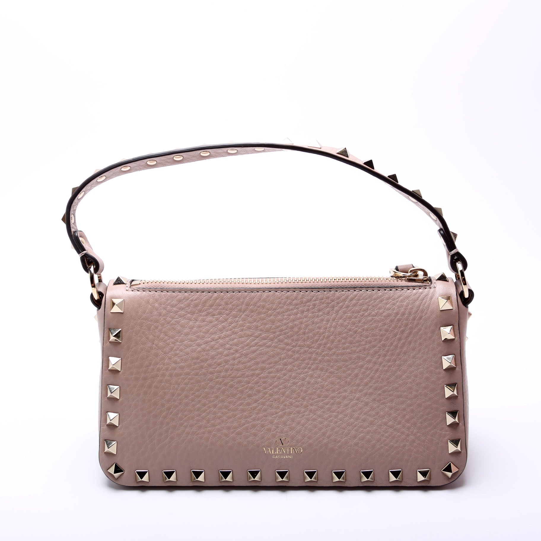 Rockstud Selleria Flip Lock Shoulder Bag Taupe