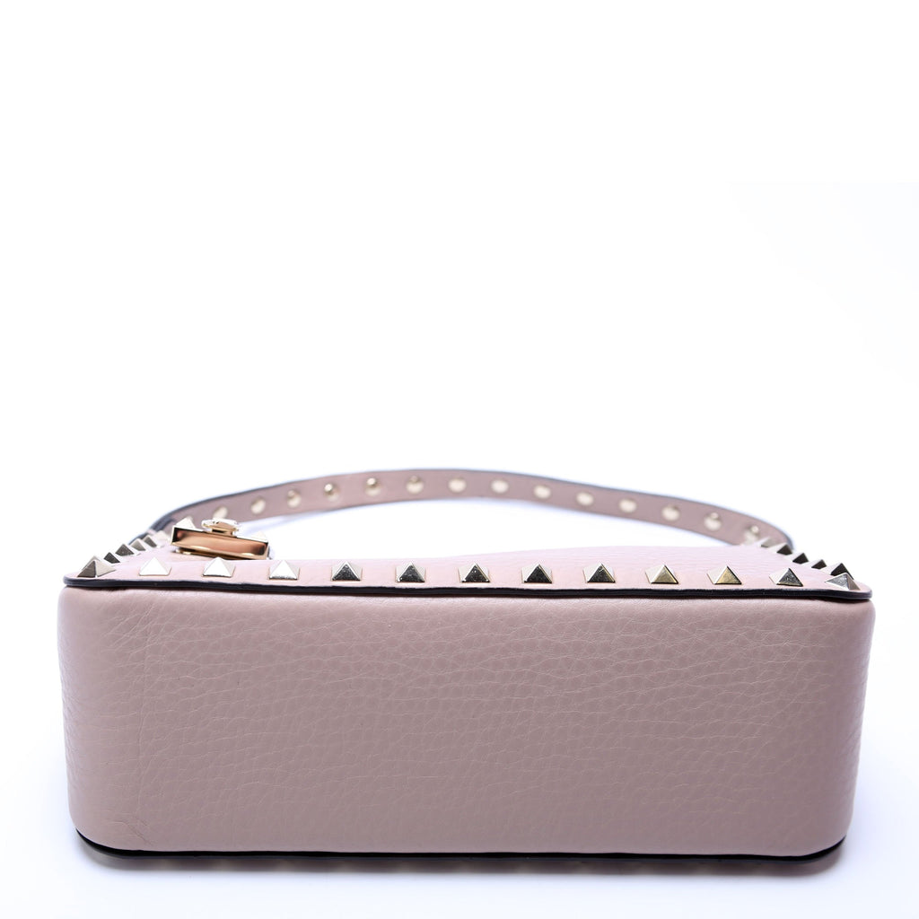 Rockstud Selleria Flip Lock Shoulder Bag Taupe