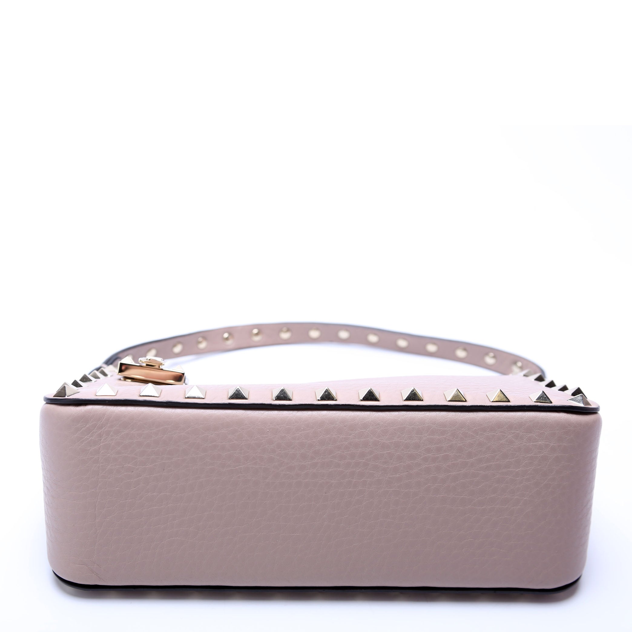 Rockstud Selleria Flip Lock Shoulder Bag Taupe