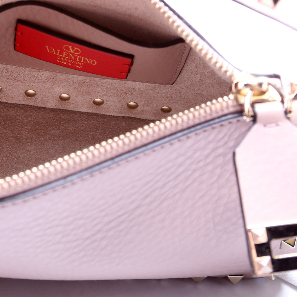 Rockstud Selleria Flip Lock Shoulder Bag Taupe