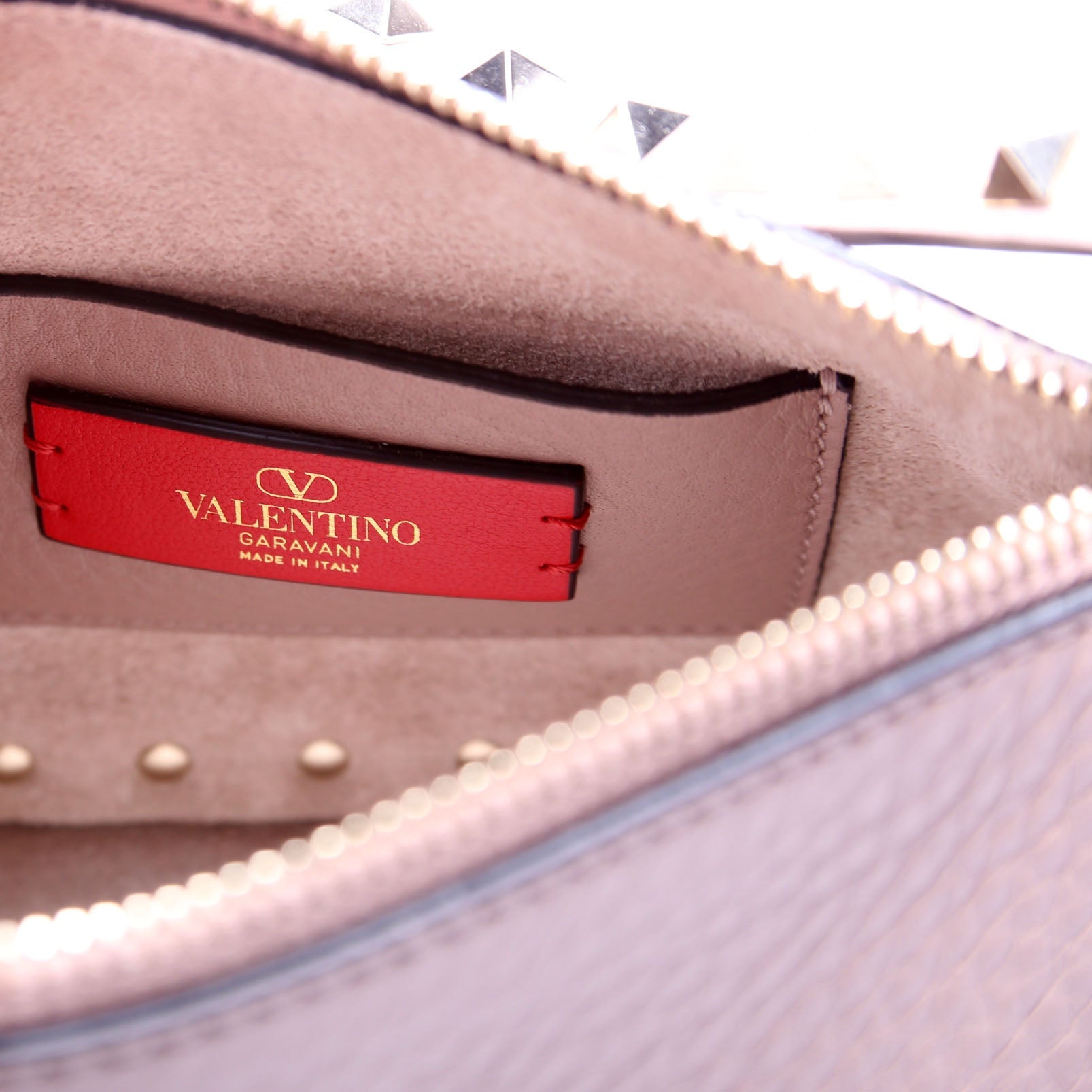 Rockstud Selleria Flip Lock Shoulder Bag Taupe
