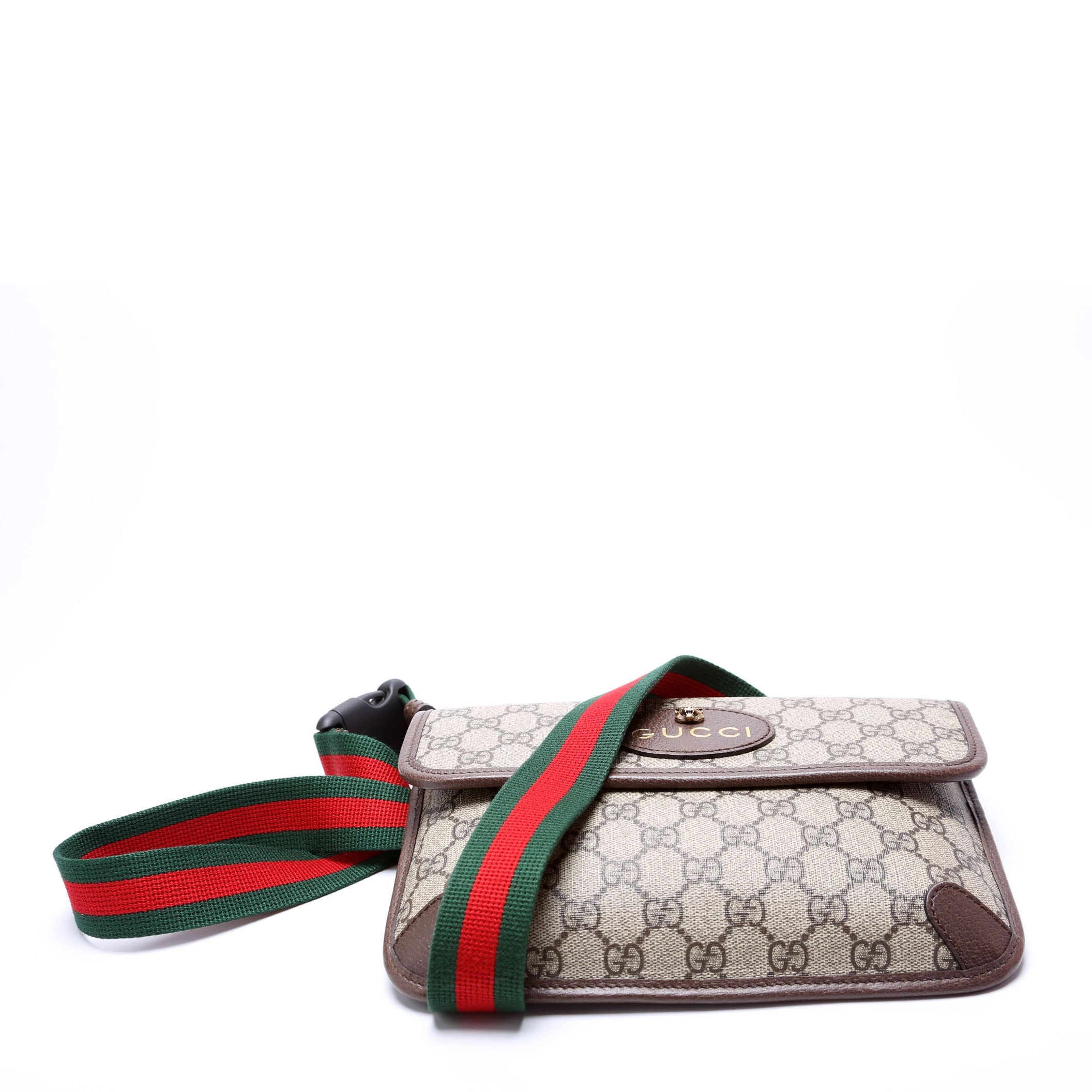493930 GG Supreme Neo Web Belt Brown