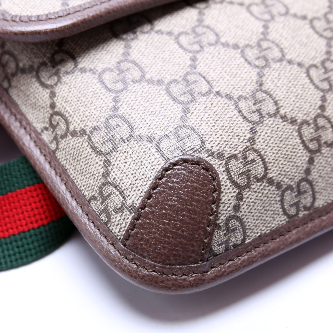 493930 GG Supreme Neo Web Belt Brown