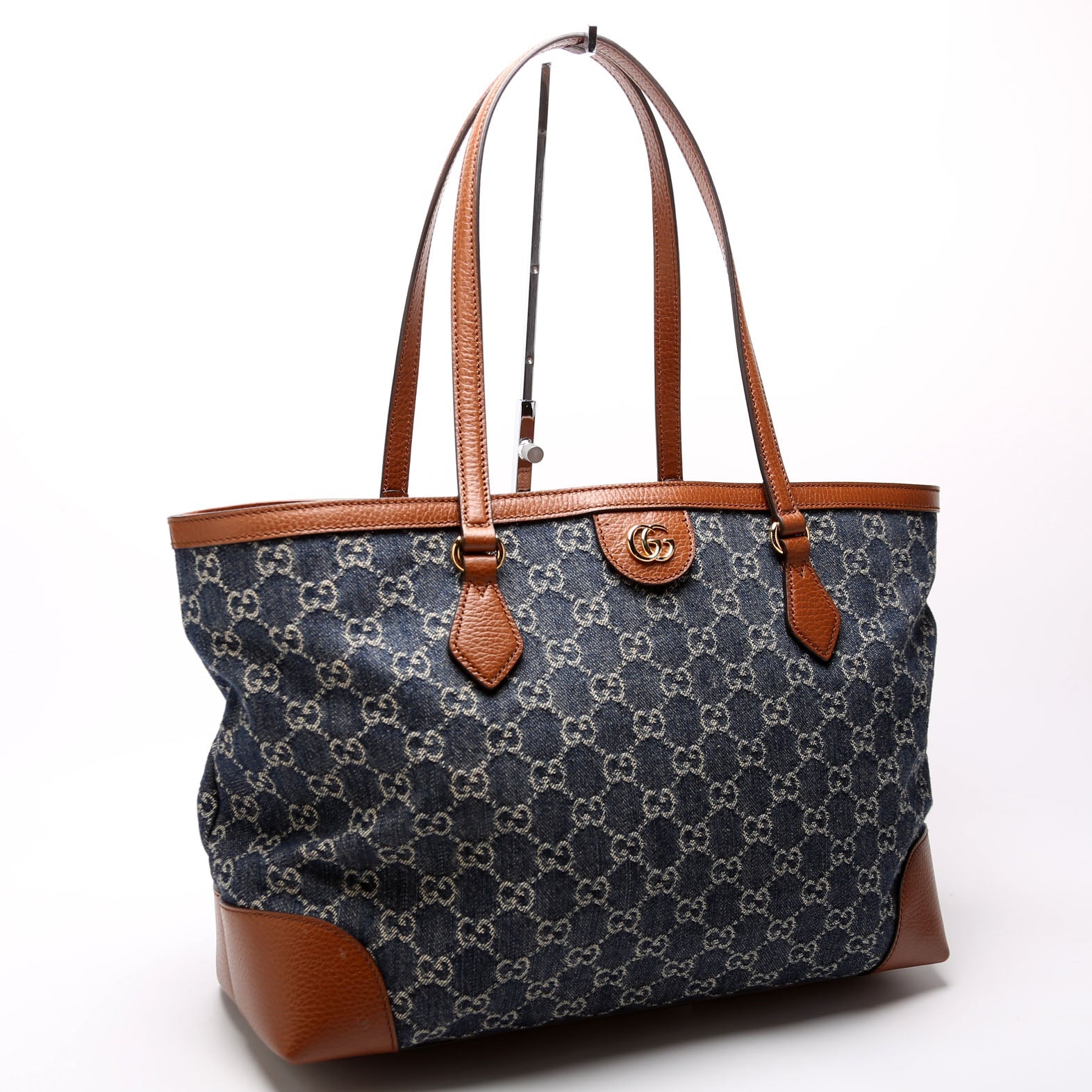 631685 Ophidia GG Denim Tote Blue/Brown