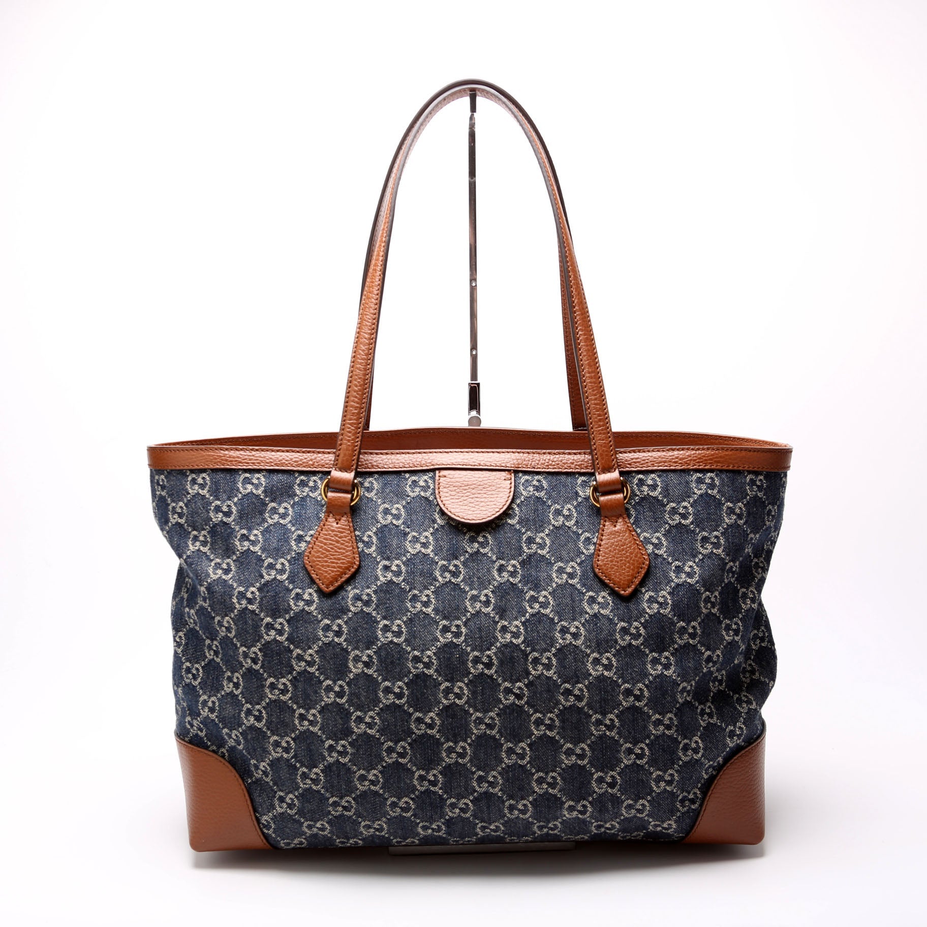 631685 Ophidia GG Denim Tote Blue/Brown