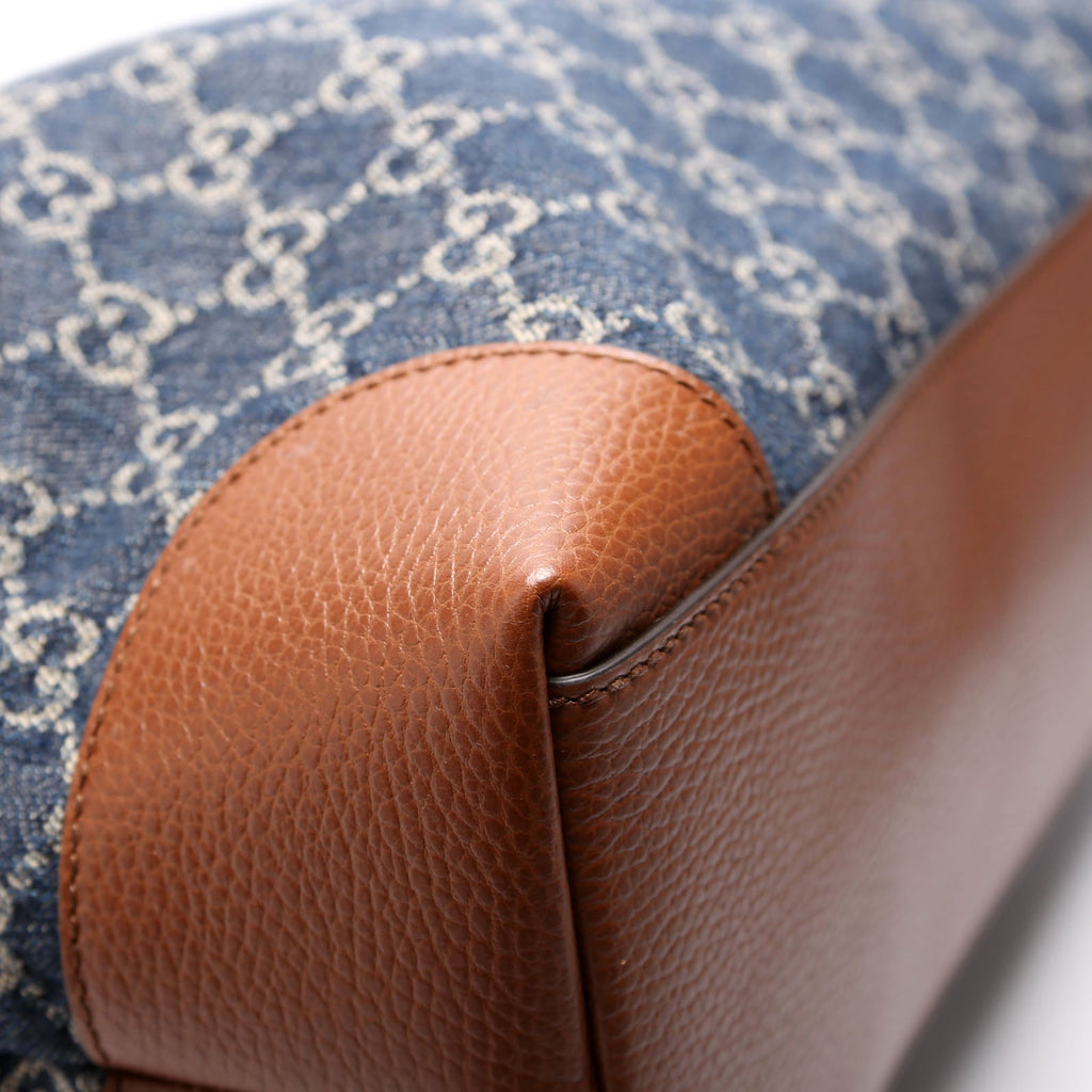 631685 Ophidia GG Denim Tote Blue/Brown