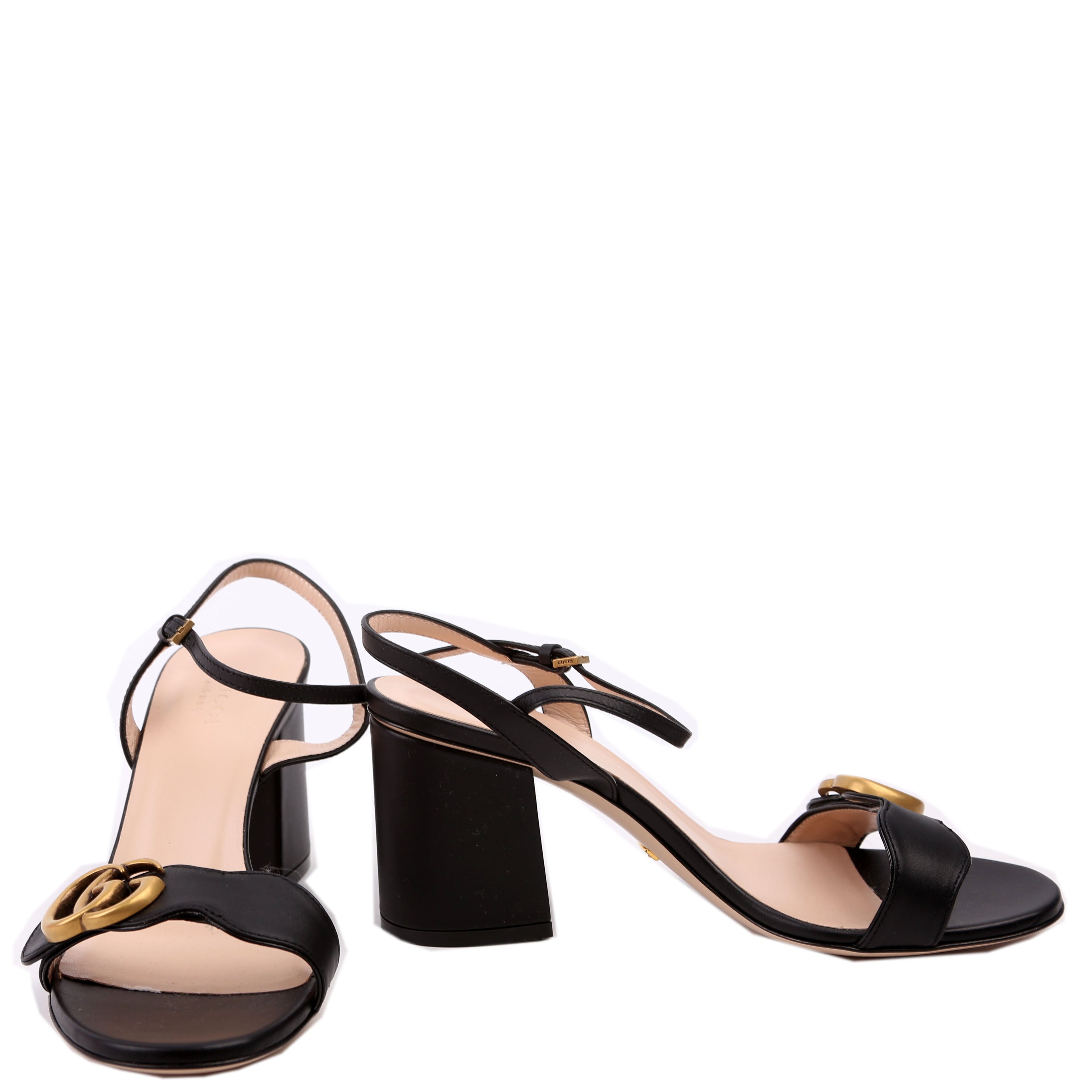 GG Marmont Sandal Heels Size 36.5 Black