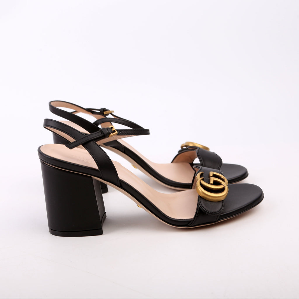 GG Marmont Sandal Heels Size 36.5 Black