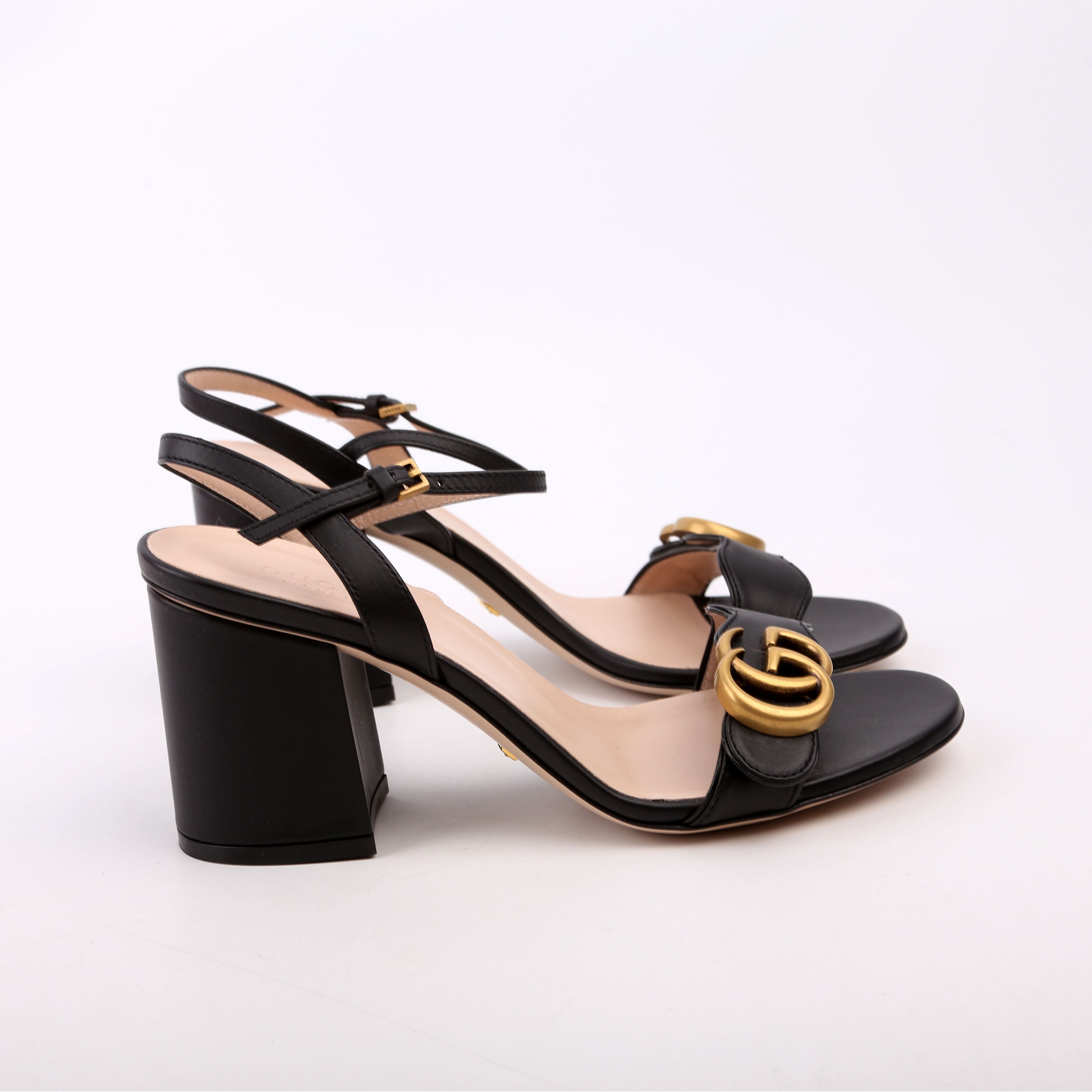 GG Marmont Sandal Heels Size 36.5 Black