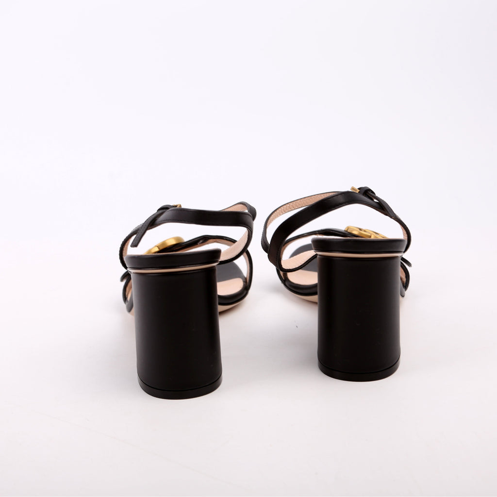 GG Marmont Sandal Heels Size 36.5 Black