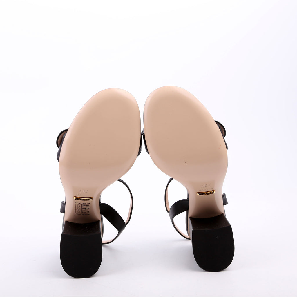 GG Marmont Sandal Heels Size 36.5 Black
