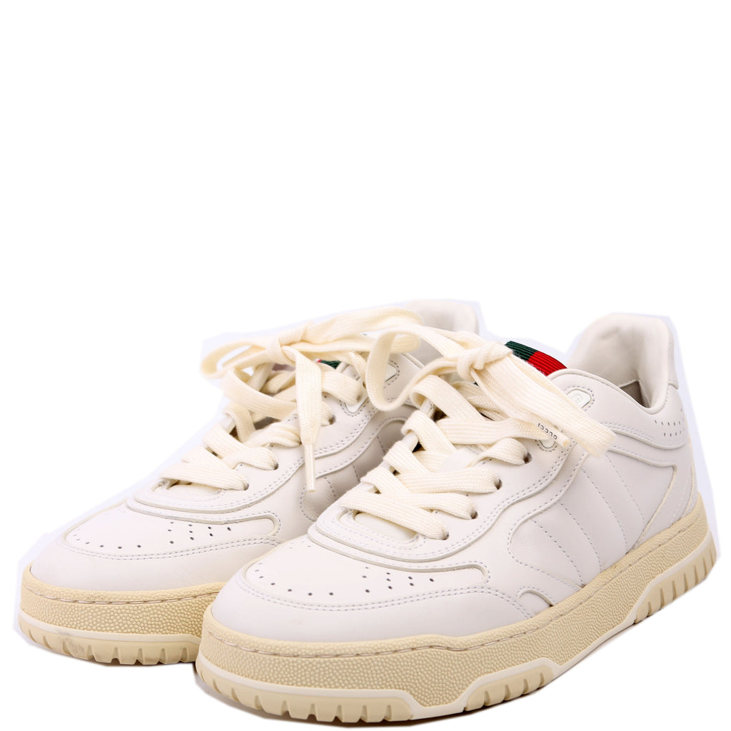 Gucci Re-Web Leather Sneakers Size 36 White