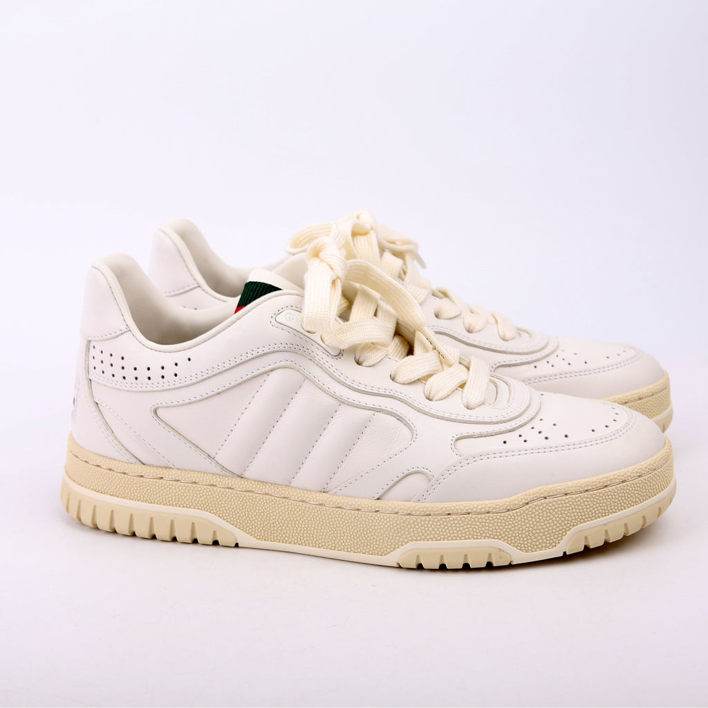 Gucci Re-Web Leather Sneakers Size 36 White