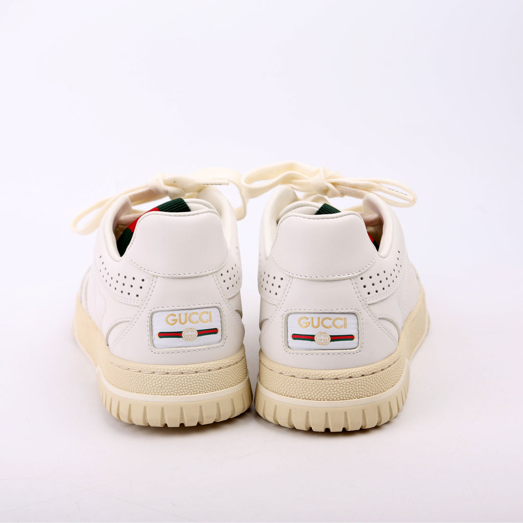 Gucci Re-Web Leather Sneakers Size 36 White
