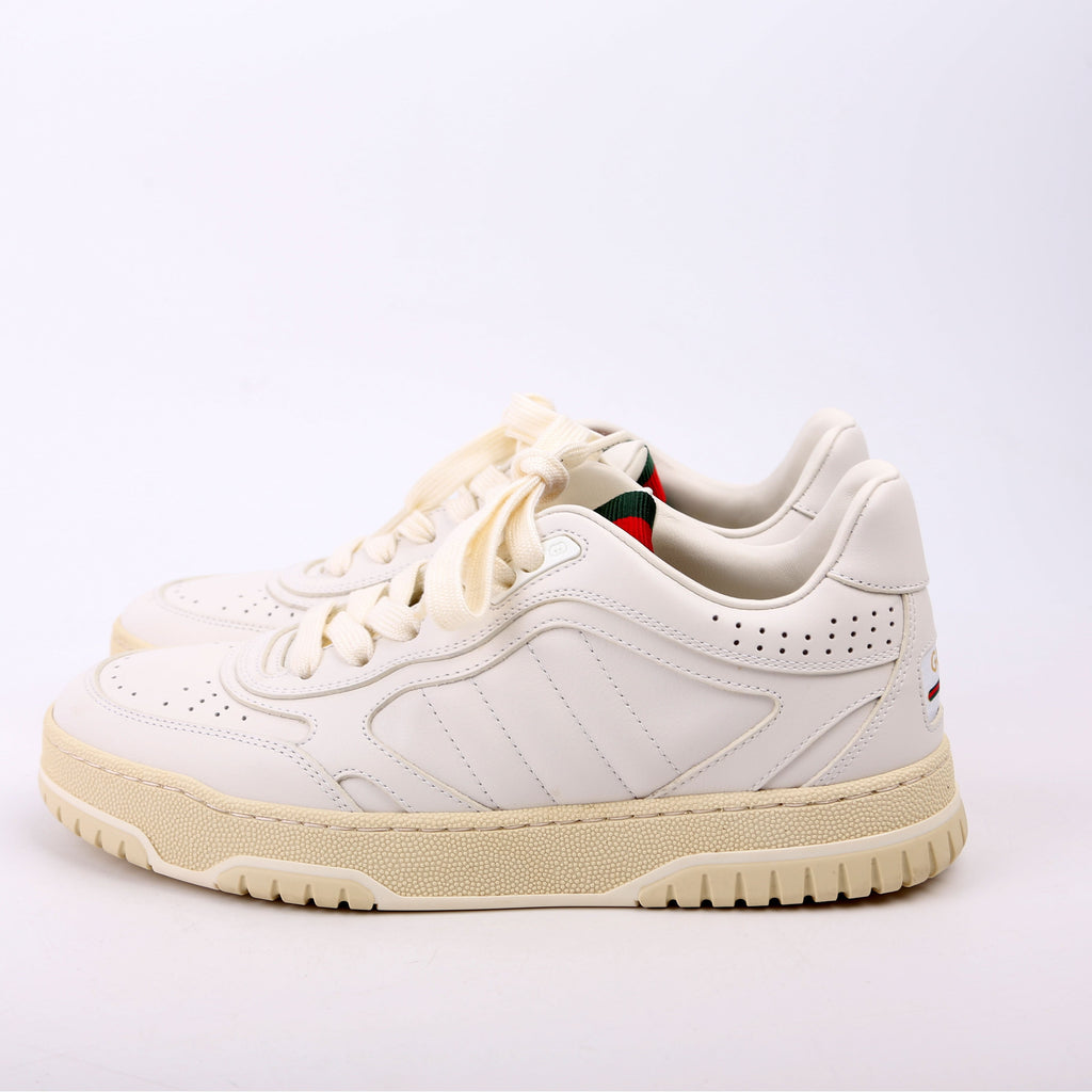 Gucci Re-Web Leather Sneakers Size 36 White