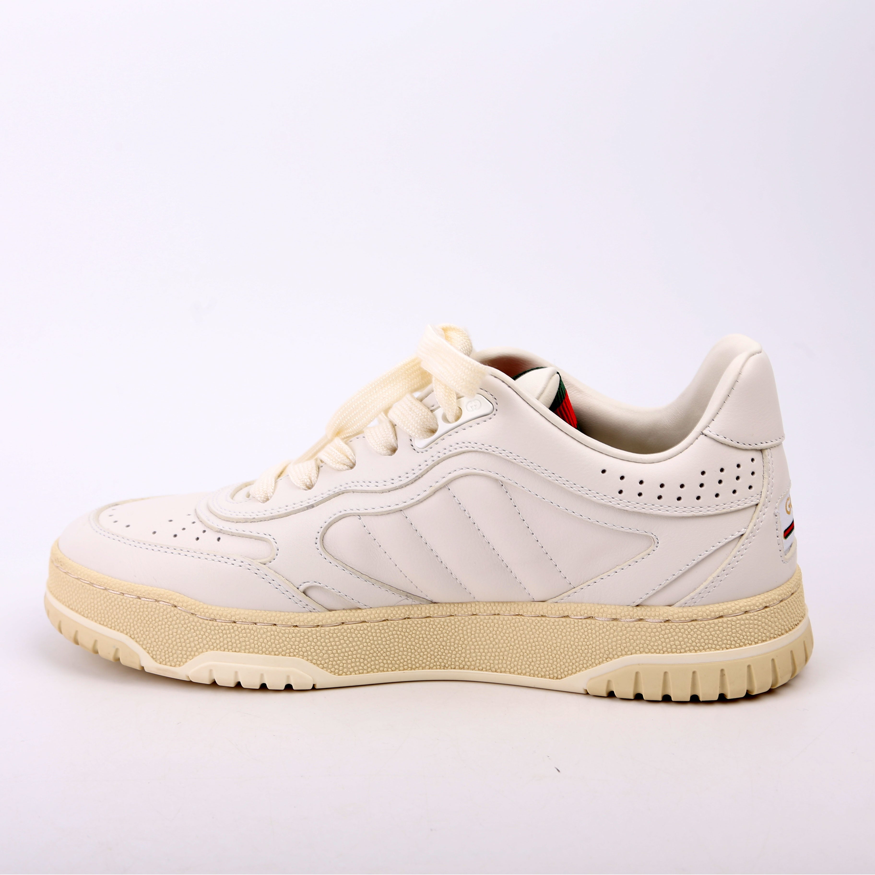 Gucci Re-Web Leather Sneakers Size 36 White