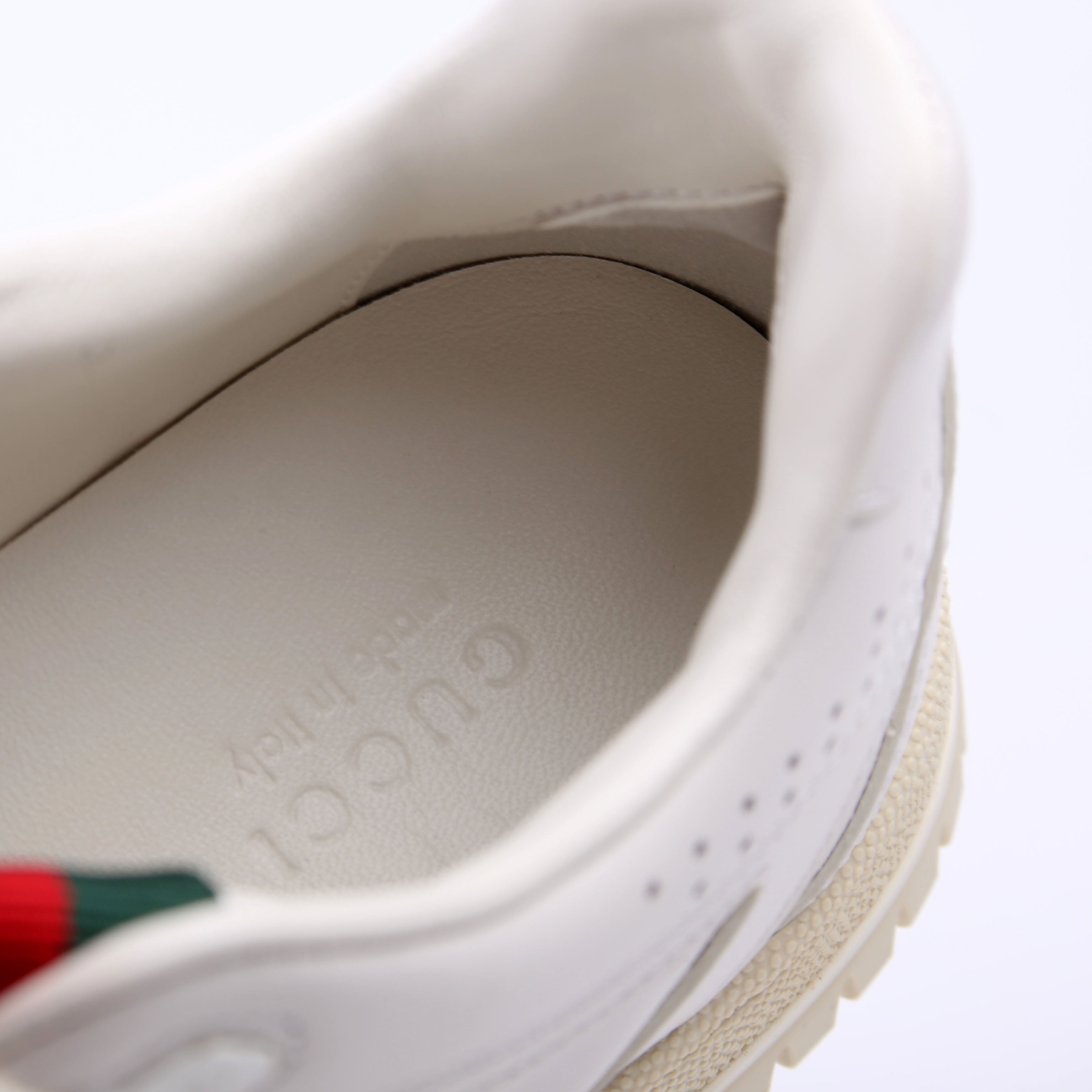 Gucci Re-Web Leather Sneakers Size 36 White