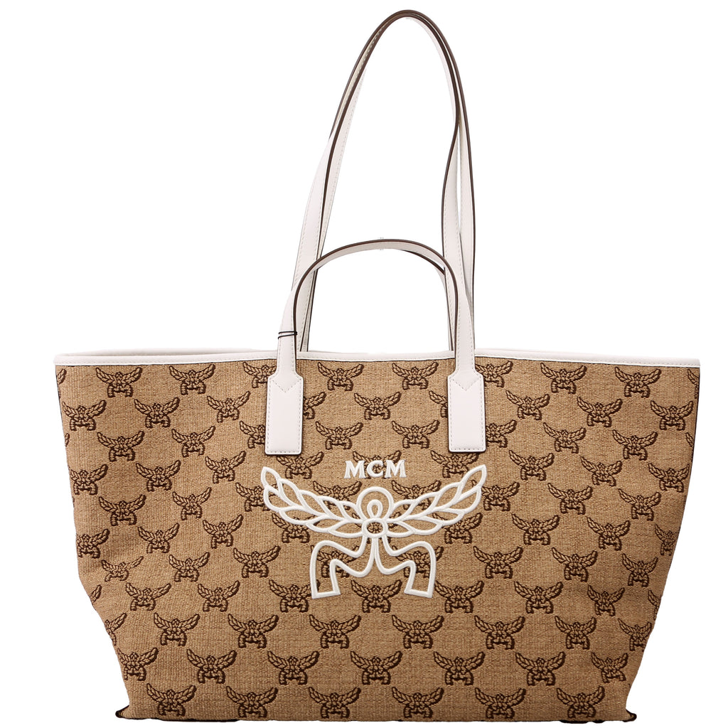 Lauretos Himmel Raffia Shopper Tan/White