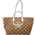 Lauretos Himmel Raffia Shopper Tan/White