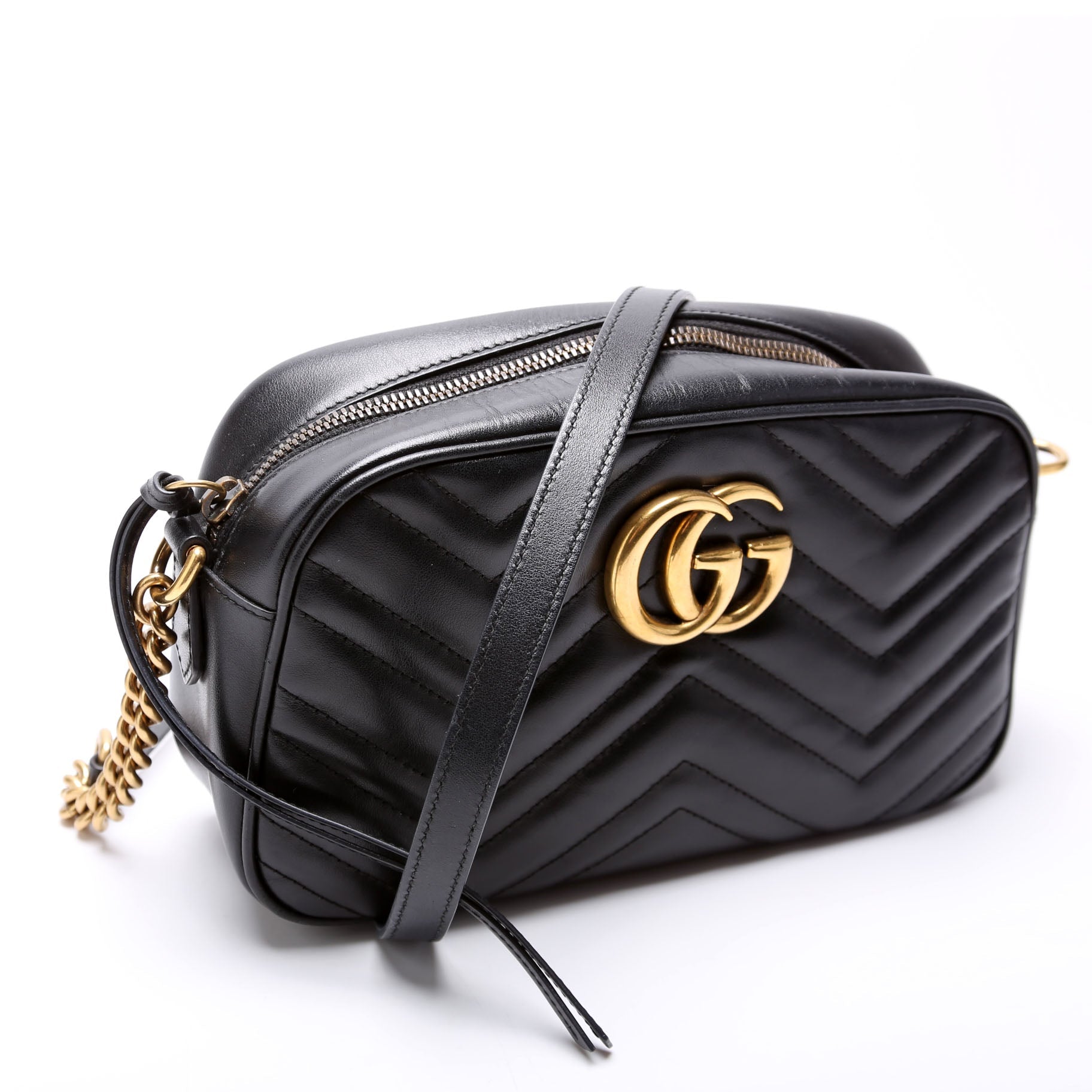 447632 Marmont Small Leather Camera Black