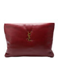 SAINT LAURENT 778943 Calypso Large Pouch Lambskin Burgundy