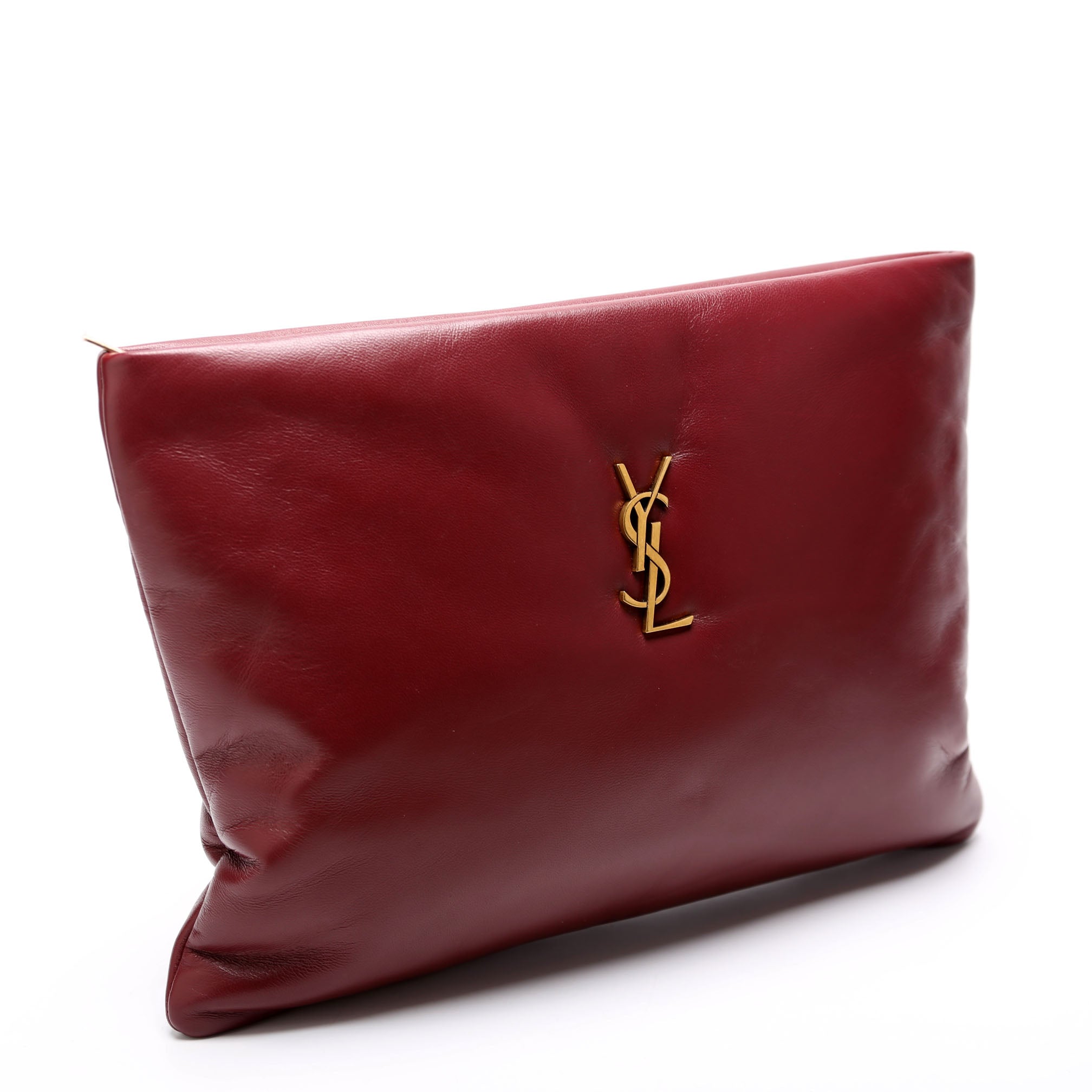 SAINT LAURENT 778943 Calypso Large Pouch Lambskin Burgundy