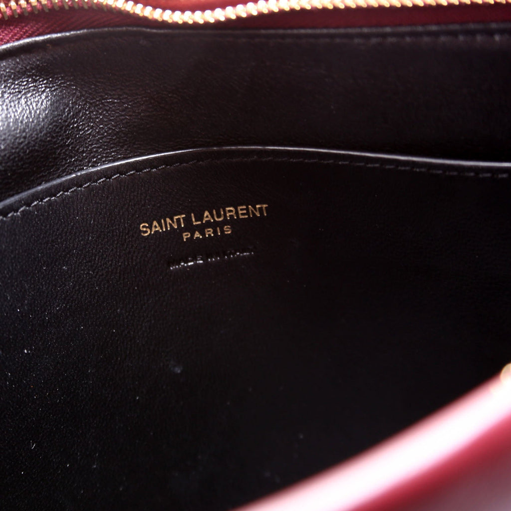 SAINT LAURENT 778943 Calypso Large Pouch Lambskin Burgundy