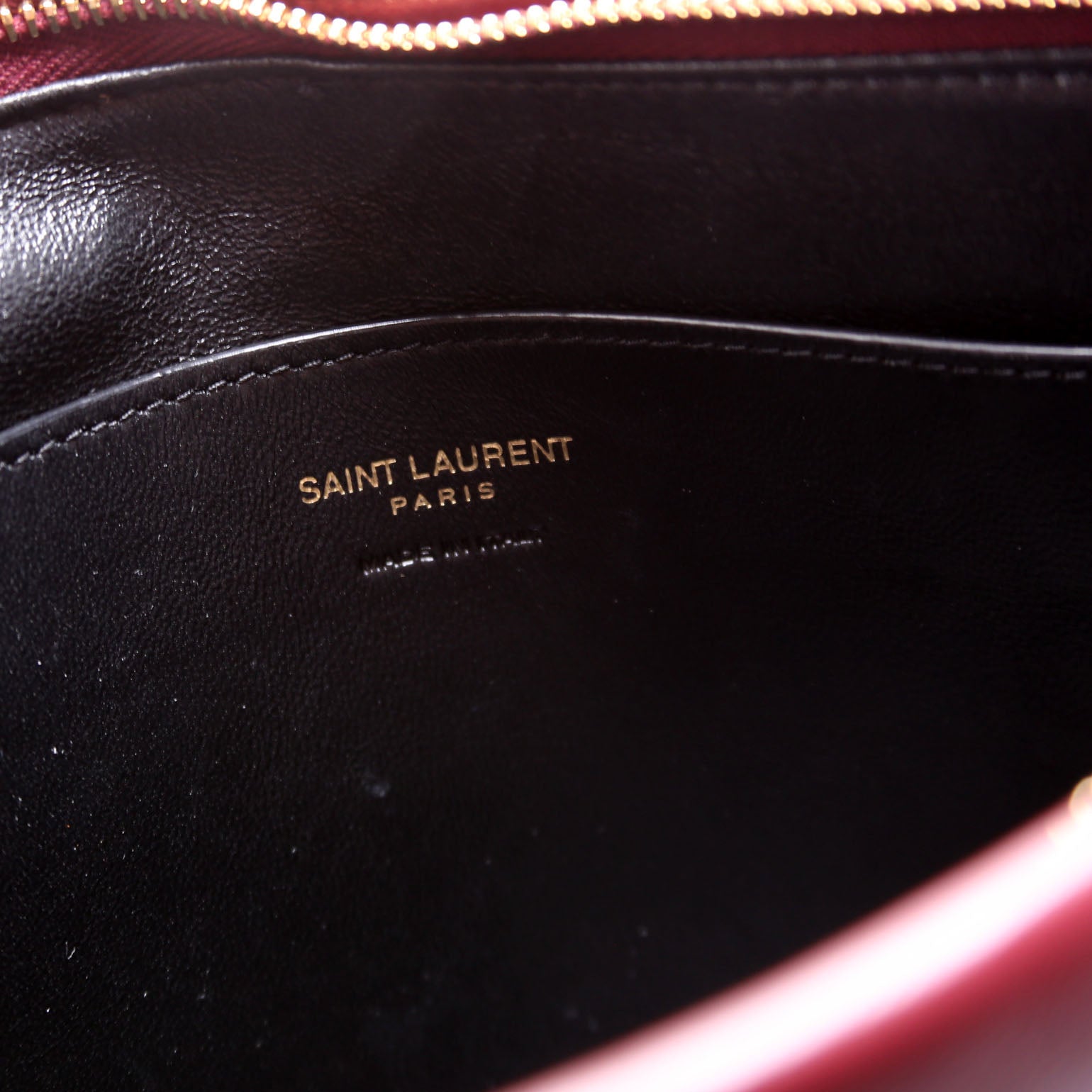 SAINT LAURENT 778943 Calypso Large Pouch Lambskin Burgundy